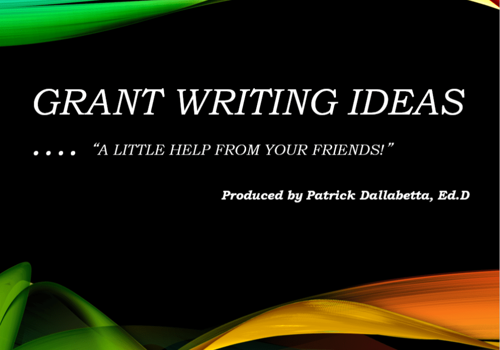 A black and green background with the words " grant writing idea ".